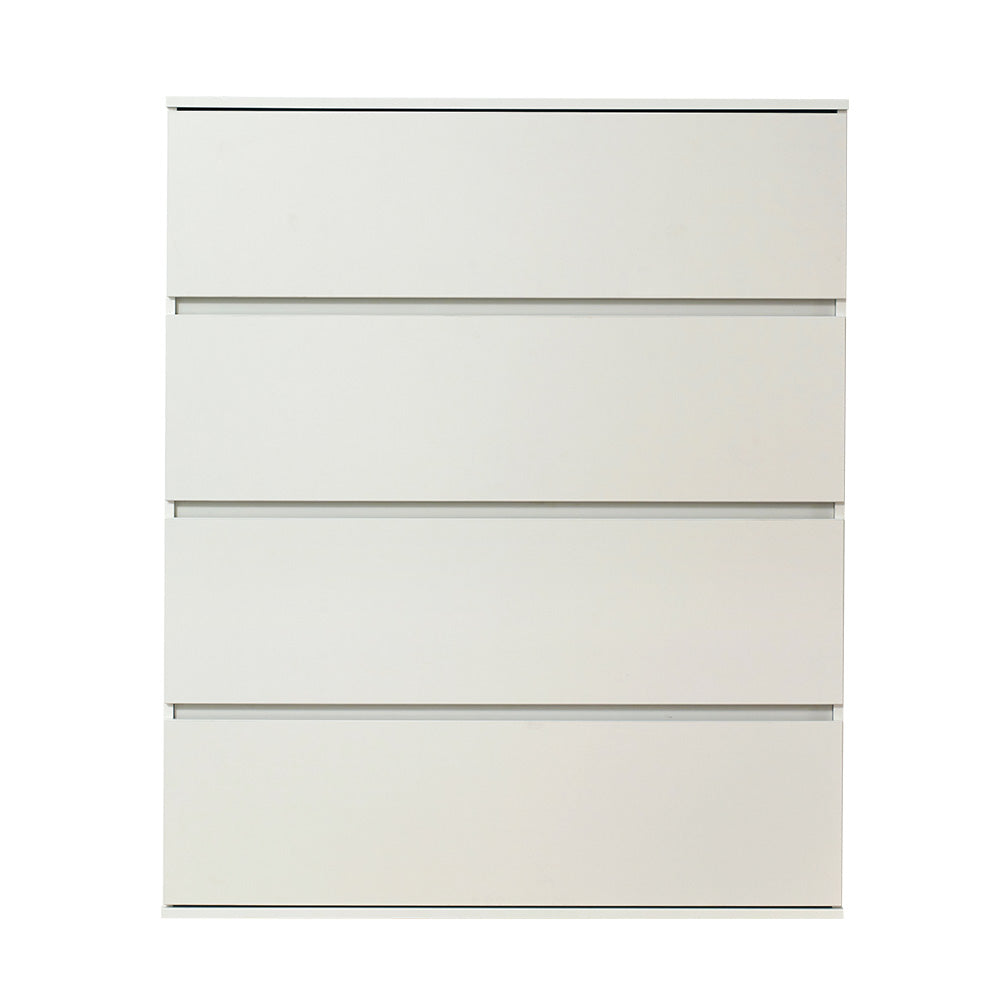 Liv Four Drawer Contemporary Wood Chest In White White Mdf Melamine