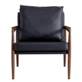 Sofa Chair.Black Pu Leather Accent Arm Chair Mid Century Modern Upholstered Armchair With Imitation Solid Wood Color Metal Frame Padded Backrest And Seat Cushion Sofa Chairs For Living Room Black Foam Pu