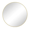 Wall Mirror 39 Inch Gold Circular Mirror Metal Framed gold-glass