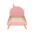 Wooden Cute Bed With Unicorn Shape Headboard,Twin Size Platform Bed,Pink Pink Solid Wood