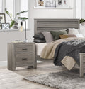 Dark Gray Finish Transitional Look 1Pc Nightstand Industrial Rustic Modern Style Bedroom Furniture Dark Gray 2 Drawers Bedroom Drawer Storage Industrial,Modern,Rustic,Transitional Wood