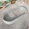 Raised Garden Bed Outdoor,Oval Large Metal Raised Planter Bed For For Plants, Vegetables, And Flowers Silver Silver Metal