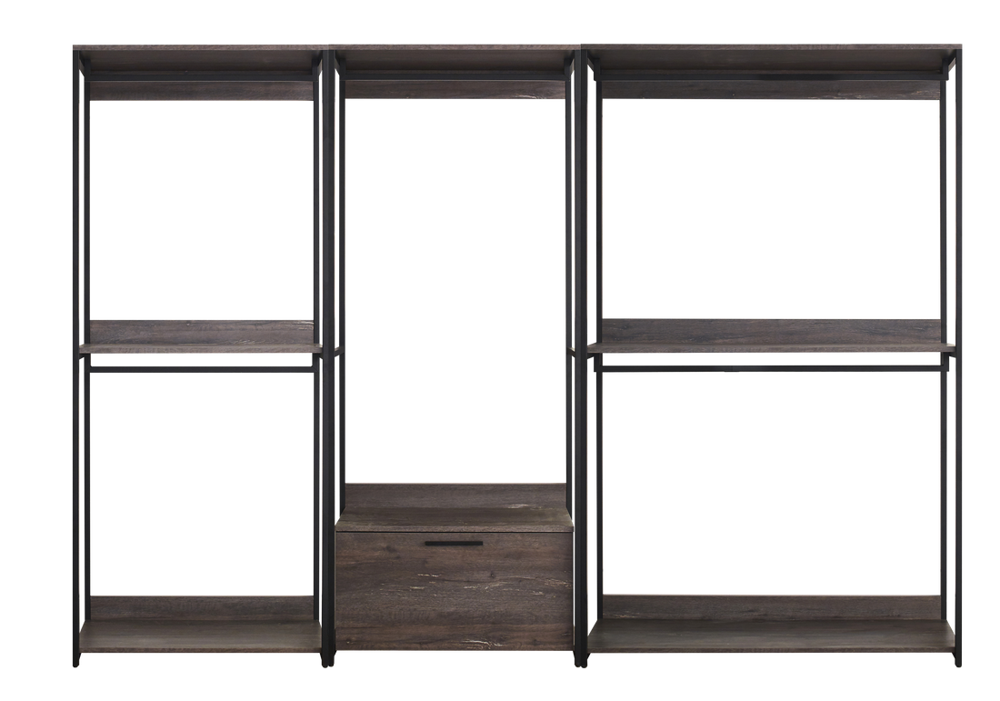 Monica Wood Walk In Closet System Rustic Mdf Melamine