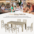 7 Piece Wooden Dining Table Set Mutifunctional Extendable Table With 12