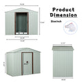 6Ft X 5Ft Outdoor Metal Storage Shed White White Iron