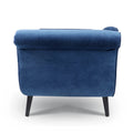 Chaise Lounge With Scroll Arm Blue Fabric