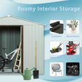 6Ft X 5Ft Outdoor Metal Storage Shed White White Iron