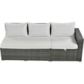 Outdoor 6 Piece All Weather Pe Rattan Sofa Set, Garden Patio Wicker Sectional Furniture Set With Adjustable Seat, Storage Box, Removable Covers And Tempered Glass Top Table, Beige Yes Complete Patio Set Beige Water Resistant Frame Water Resistant Cushion