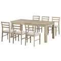 7 Piece Wooden Dining Table Set Mutifunctional Extendable Table With 12