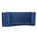 Chaise Lounge With Scroll Arm Blue Fabric