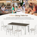 7 Piece Wooden Dining Table Set Mutifunctional Extendable Table With 12