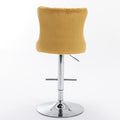 Swivel Velvet Barstools Adjusatble Seat Height From 25 33 Inch, Modern Upholstered Chrome Base Bar Stools With Backs Comfortable Tufted For Home Pub And Kitchen Island Gold,Set Of 2 Gold Foam Velvet