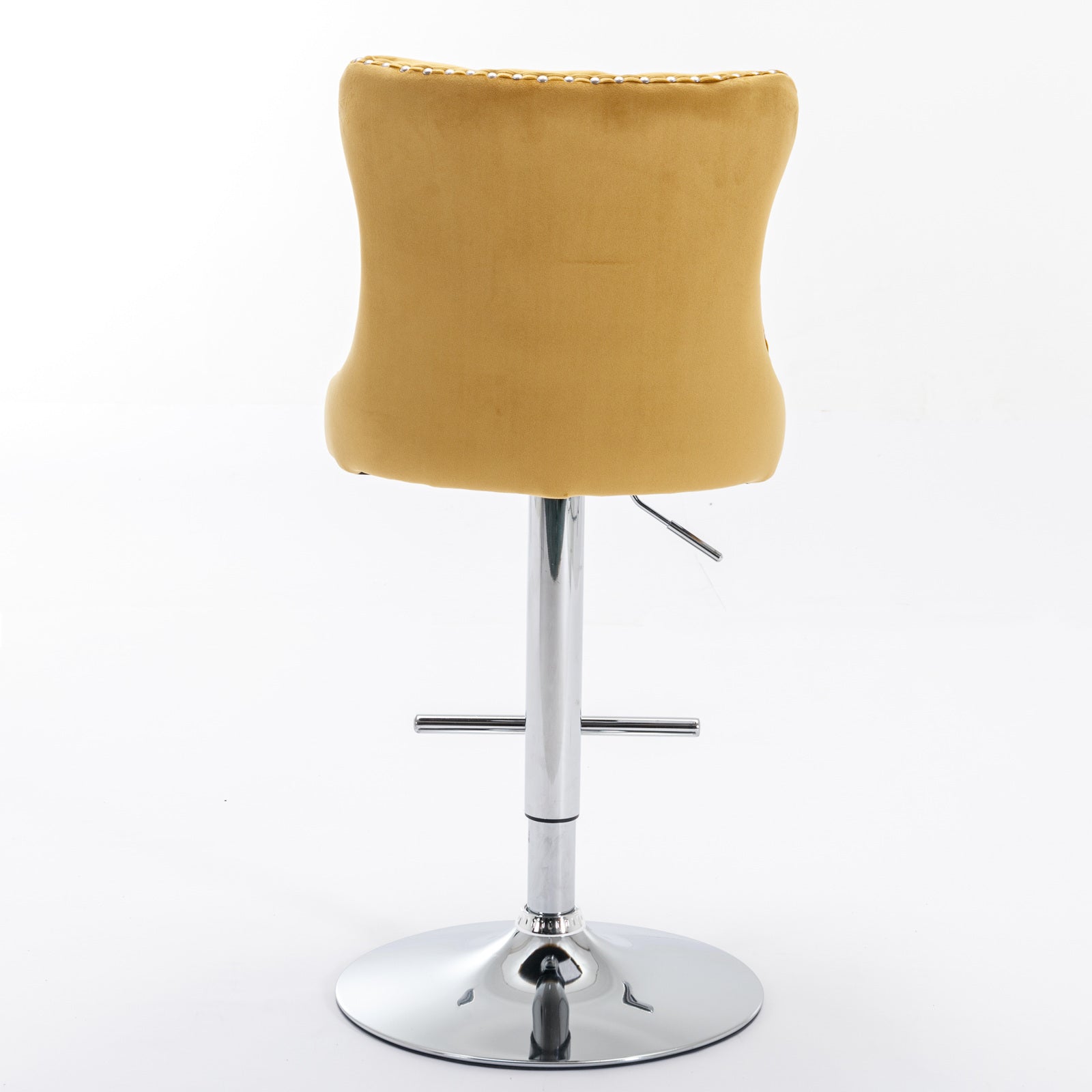 Swivel Velvet Barstools Adjusatble Seat Height From 25 33 Inch, Modern Upholstered Chrome Base Bar Stools With Backs Comfortable Tufted For Home Pub And Kitchen Island Gold,Set Of 2 Gold Foam Velvet