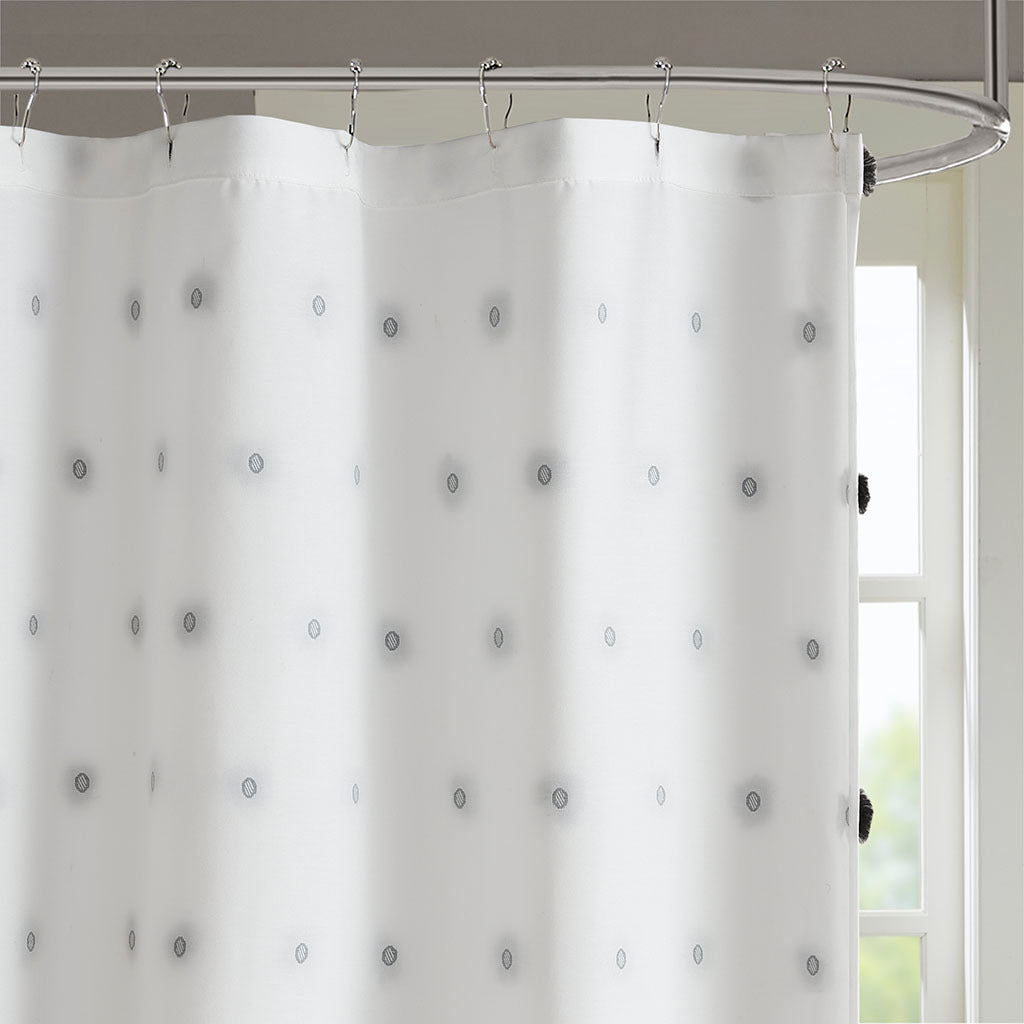 Shower Curtain Black Cotton