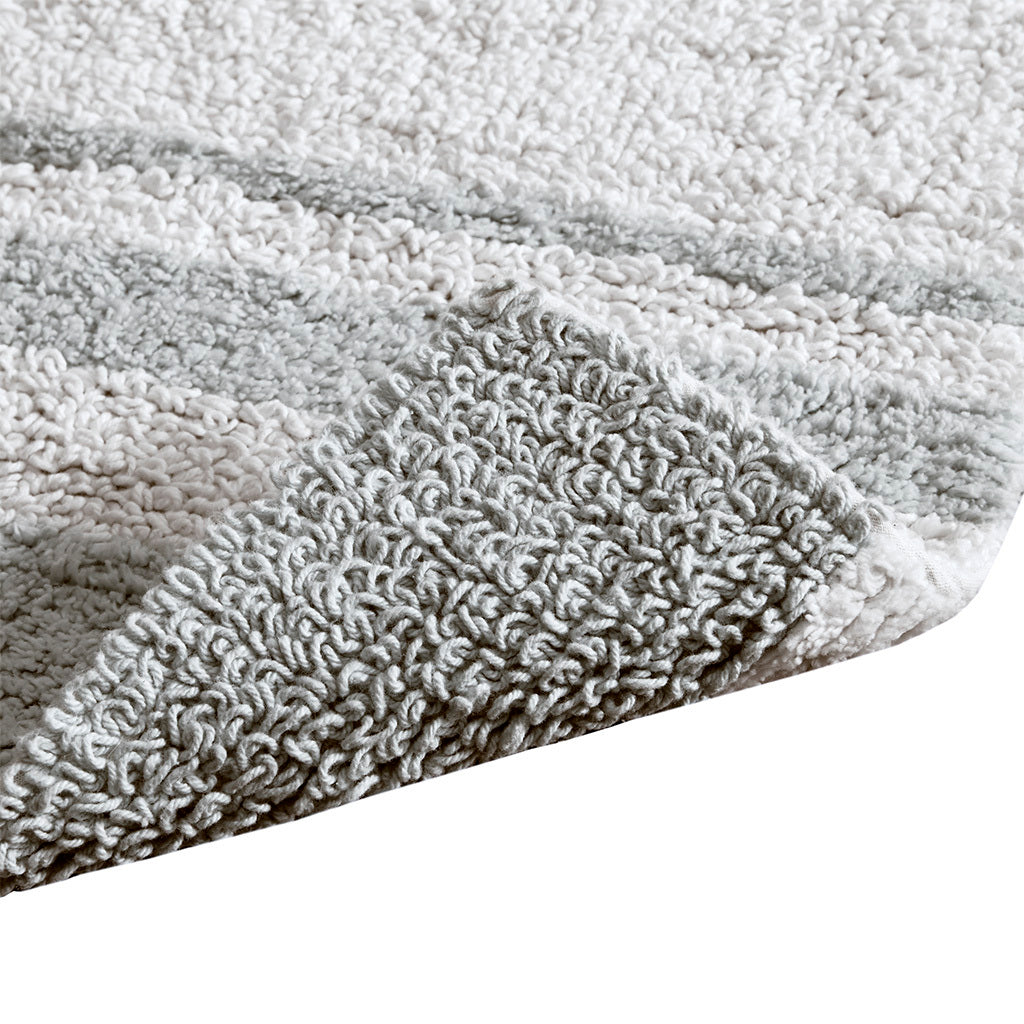 Reversible Bath Rug Grey Cotton