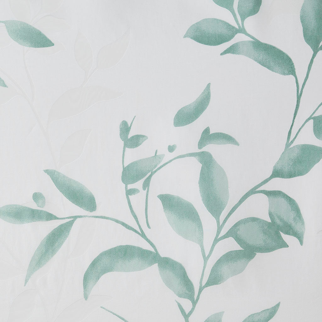 Burnout Printed Shower Curtain Seafoam Polyester