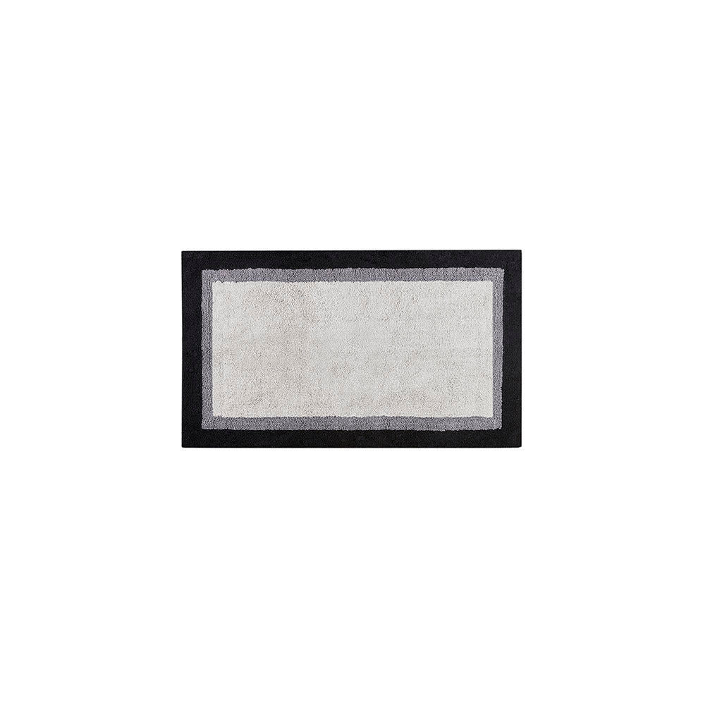 Cotton Tufted Bath Rug Black Cotton