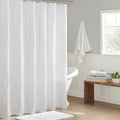 Super Waffle Textured Solid Shower Curtain White Cotton