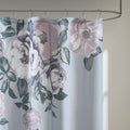 Cotton Floral Printed Shower Curtain Grey Cotton