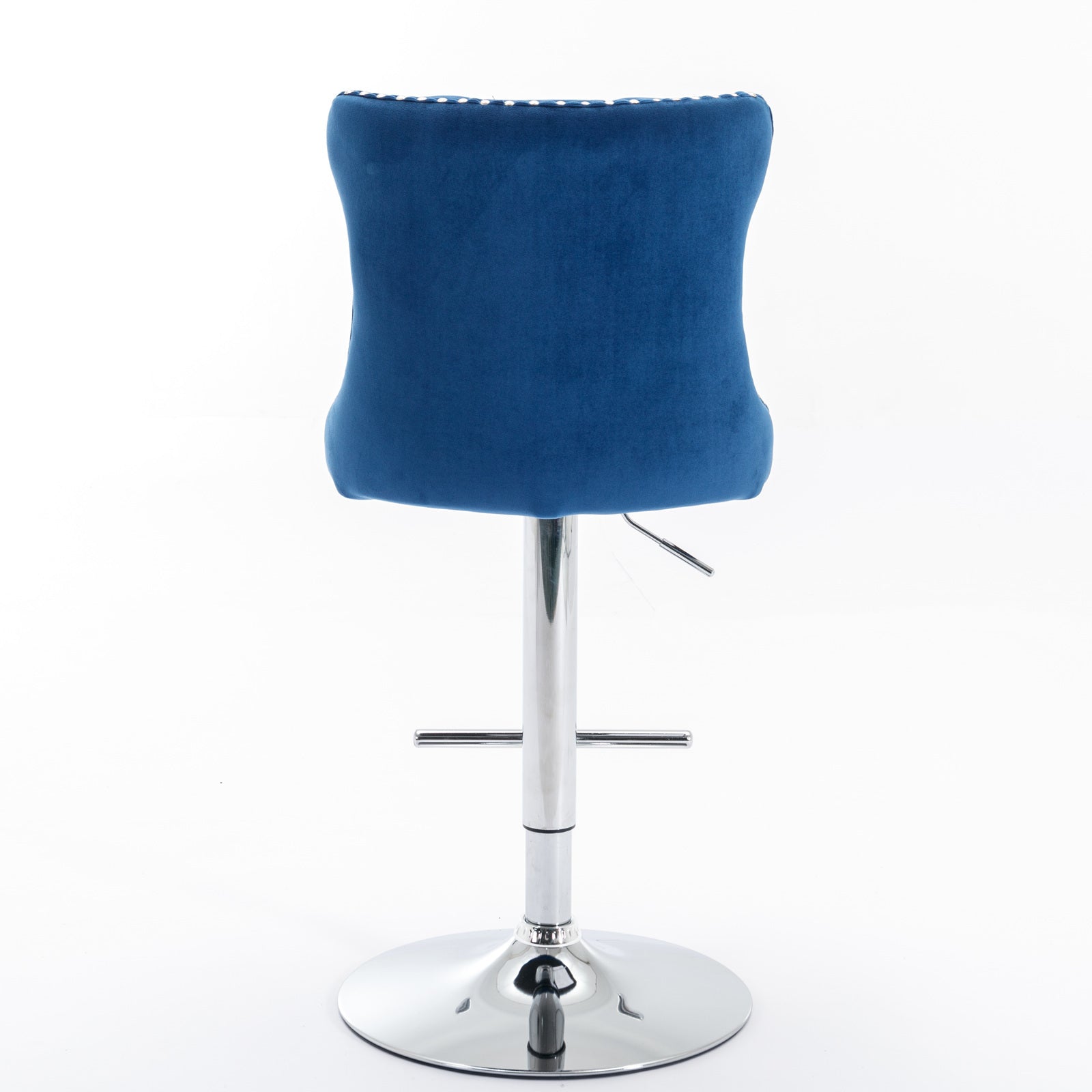 Swivel Velvet Barstools Adjusatble Seat Height From 25 33 Inch, Modern Upholstered Chrome Base Bar Stools With Backs Comfortable Tufted For Home Pub And Kitchen Island Blue,Set Of 2 Blue Foam Velvet