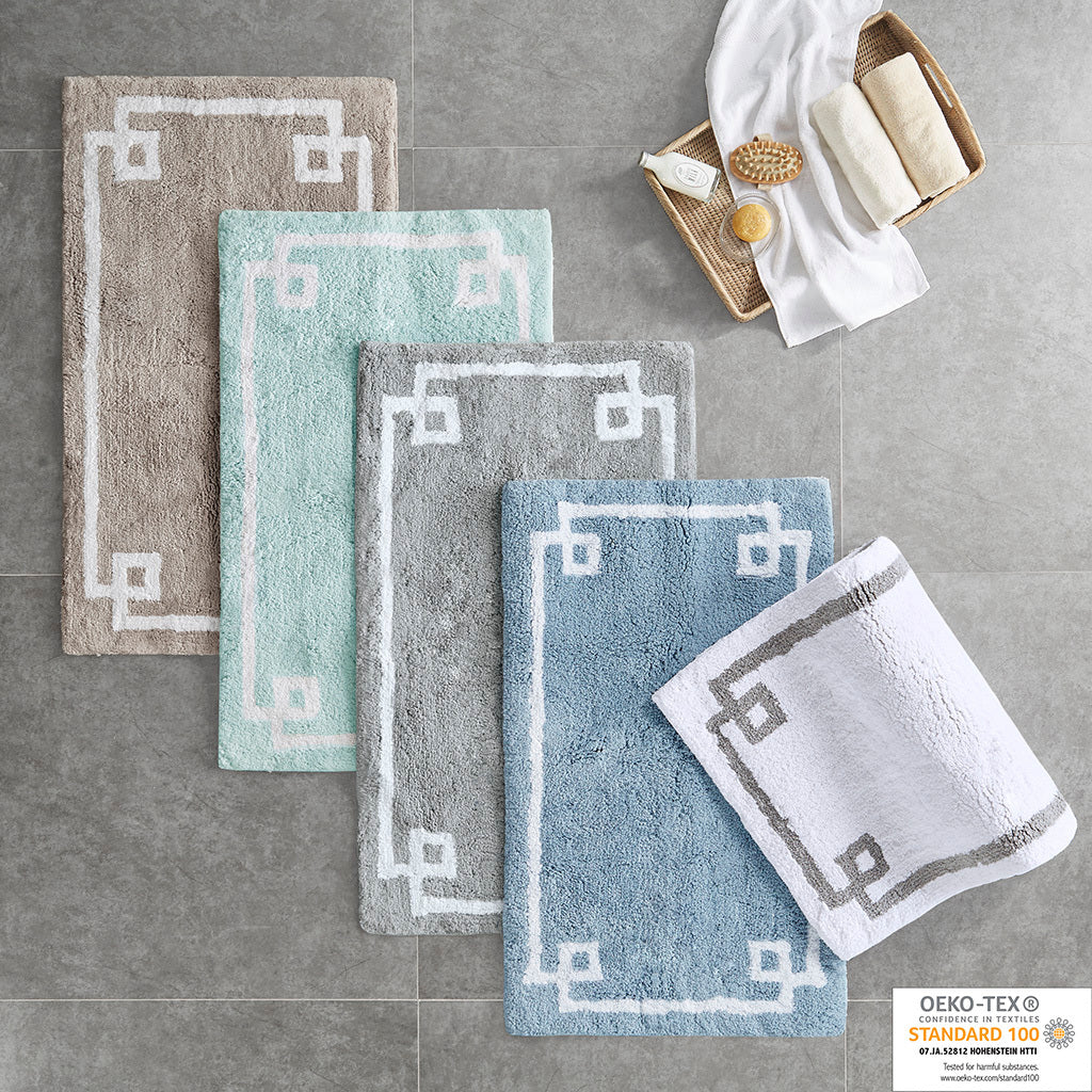 Cotton Tufted Bath Rug 24X72 Blue Cotton