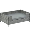 Dog Bed, Pet Bed, Pet Enclosures, Pet Outdoor Furniture, Pet Patio Furniture, Seasonal Pe Wicker Pet Furniture, Dog Bed With Cushion Dark Grey Pe Rattan Iron Waterproof Fabric