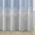 Pieced And Embroidered Shower Curtain Blue Polyester