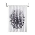 Printed Floral Cotton Shower Curtain Grey Cotton