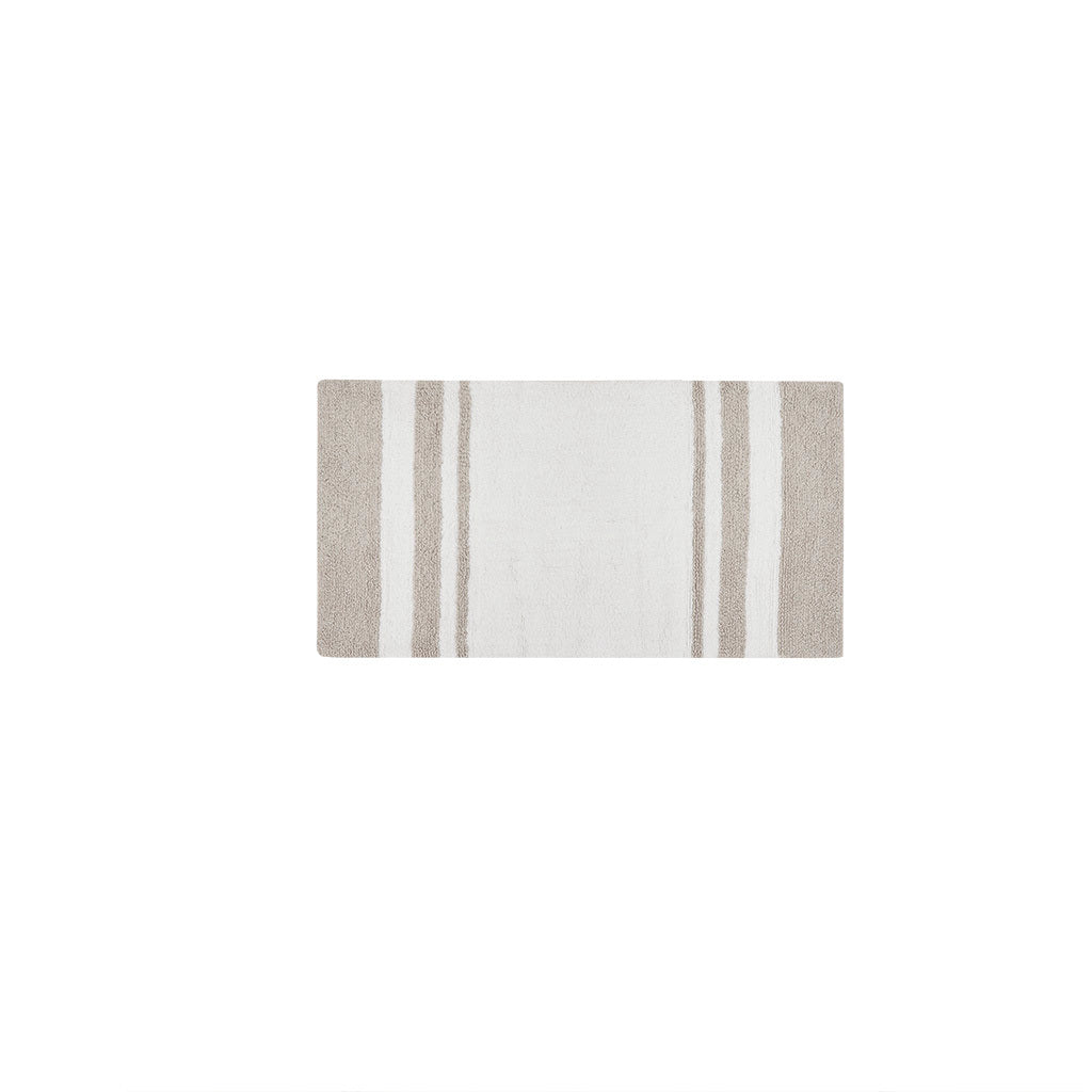 Reversible Bath Rug Taupe Cotton