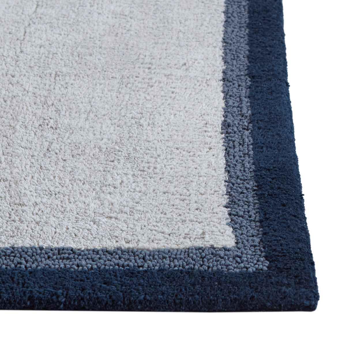 Cotton Tufted Bath Rug Navy Cotton