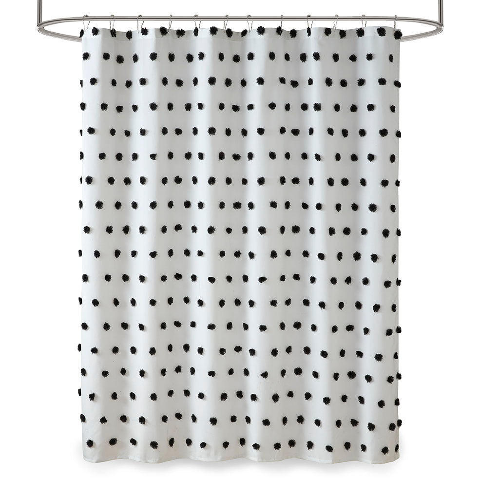 Shower Curtain Black Cotton