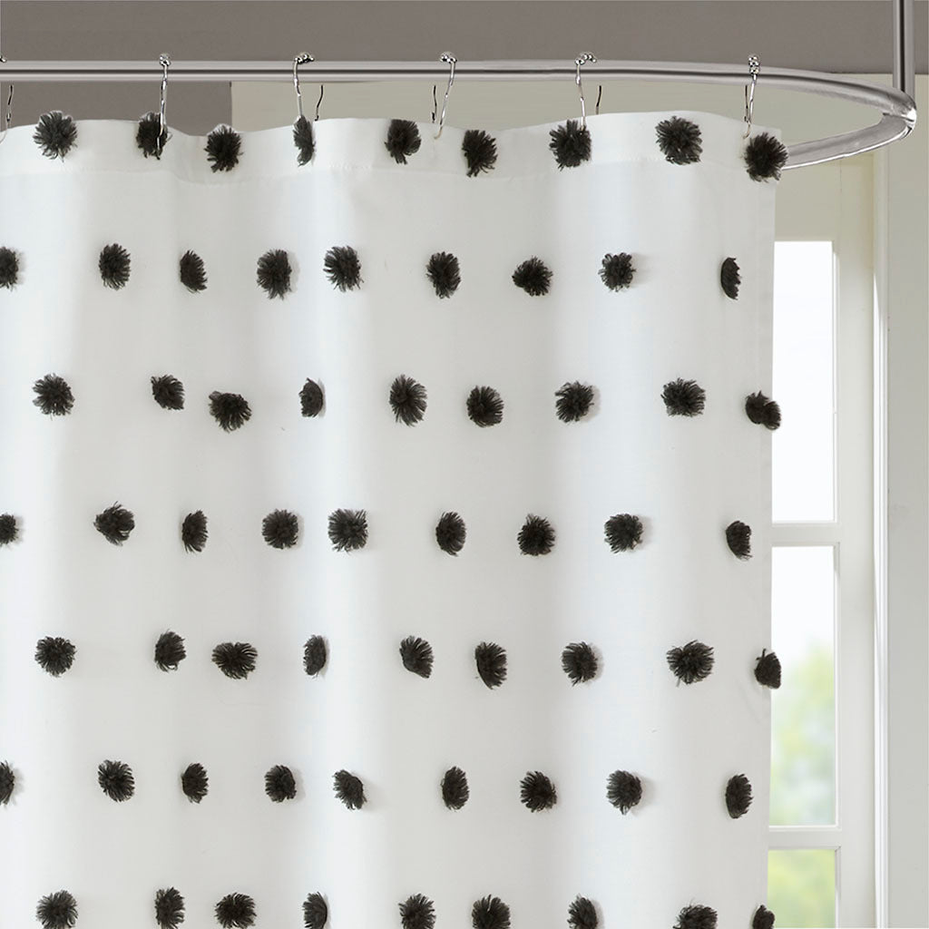 Shower Curtain Black Cotton