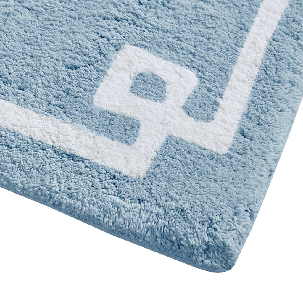 Cotton Tufted Bath Rug 24X72 Blue Cotton