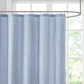 Pieced And Embroidered Shower Curtain Blue Polyester