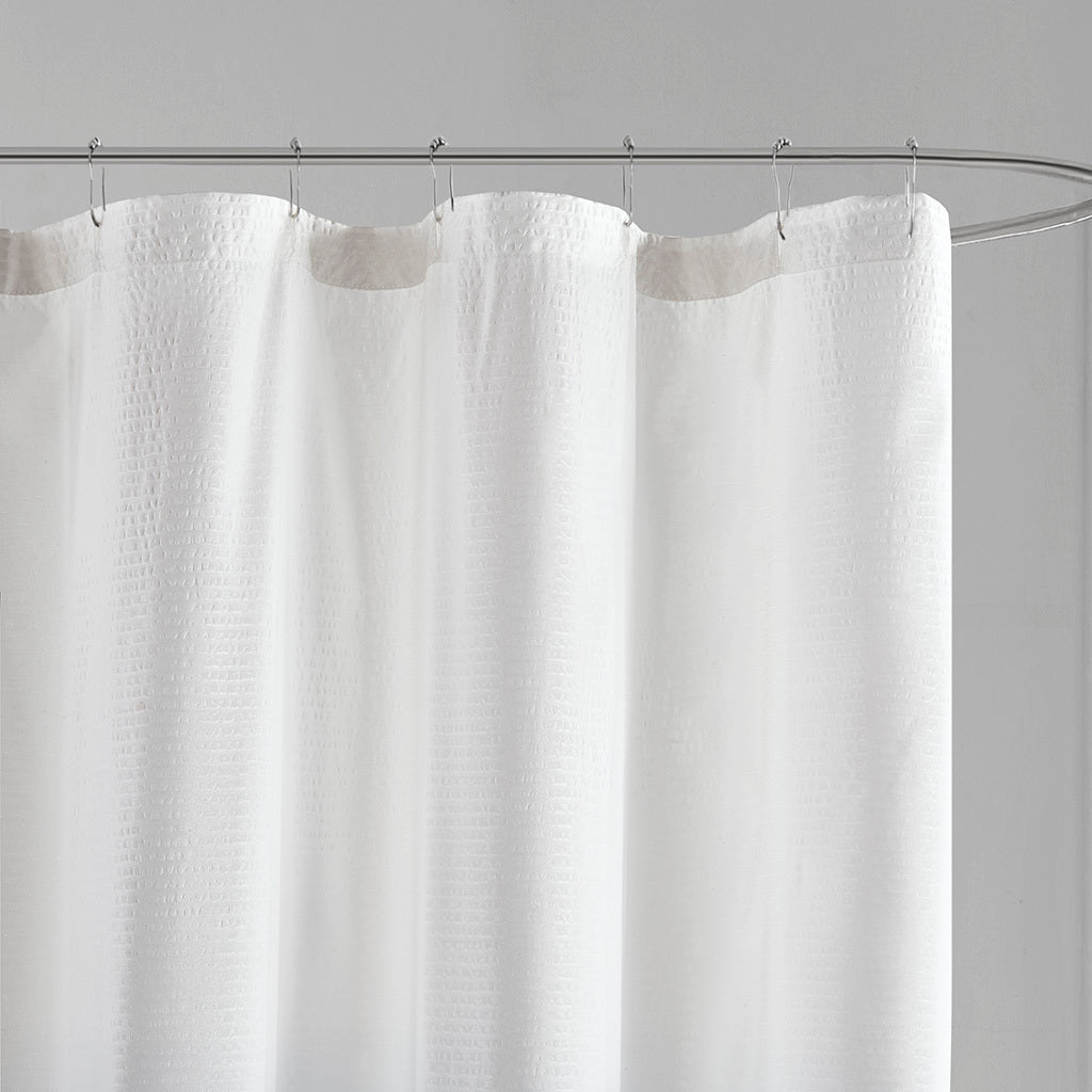 Ombre Printed Seersucker Shower Curtain Grey Polyester