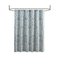 Jacquard Shower Curtain Aqua Silver Polyester