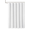 Woven Clipped Solid Shower Curtain White Polyester