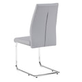 Light Grey Modern Simple Style Dining Chair Pu Leather Chrome Metal Pipe Restaurant Home Chair Set Of 2 Light Grey Pu Leather