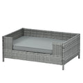 Dog Bed, Pet Bed, Pet Enclosures, Pet Outdoor Furniture, Pet Patio Furniture, Seasonal Pe Wicker Pet Furniture, Dog Bed With Cushion Dark Grey Pe Rattan Iron Waterproof Fabric