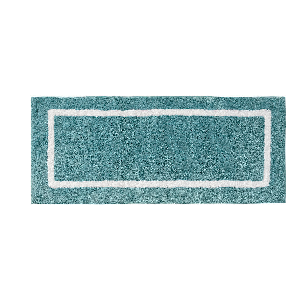 Reversible High Pile Tufted Microfiber Bath Rug Aqua Microfiber