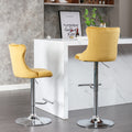 Swivel Velvet Barstools Adjusatble Seat Height From 25 33 Inch, Modern Upholstered Chrome Base Bar Stools With Backs Comfortable Tufted For Home Pub And Kitchen Island Gold,Set Of 2 Gold Foam Velvet