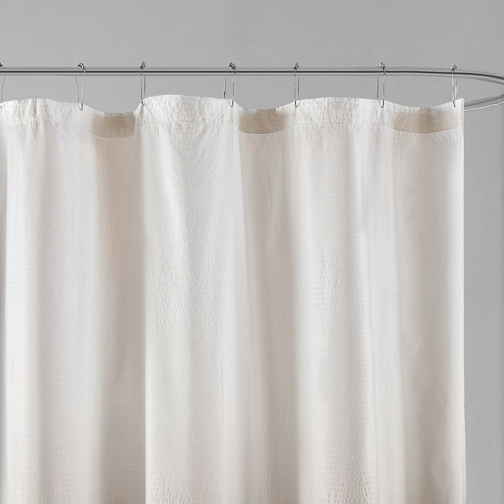 Ombre Printed Seersucker Shower Curtain Taupe Polyester