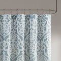 Jacquard Shower Curtain Aqua Silver Polyester