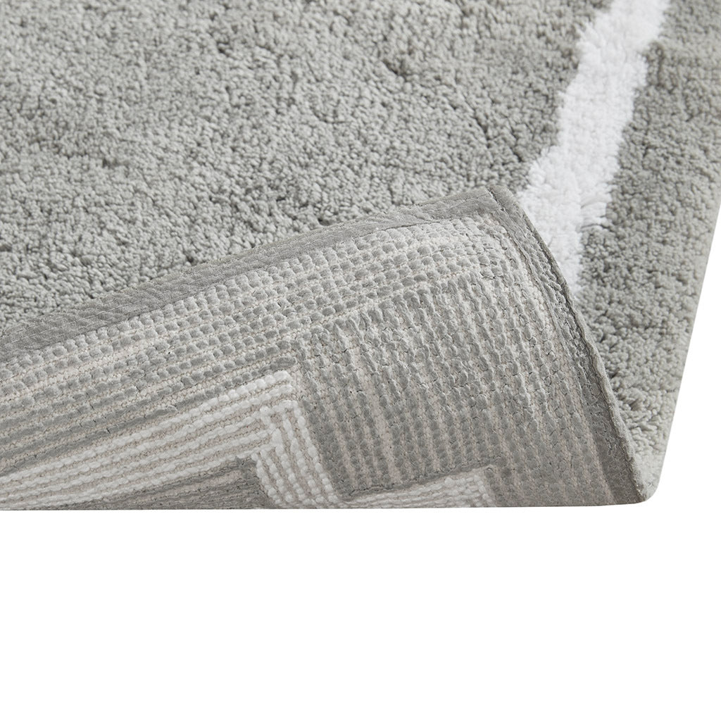 Cotton Tufted Bath Rug 24X72 Grey Cotton