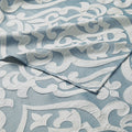 Jacquard Shower Curtain Aqua Silver Polyester