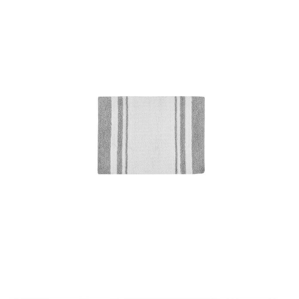 Reversible Bath Rug Grey Cotton