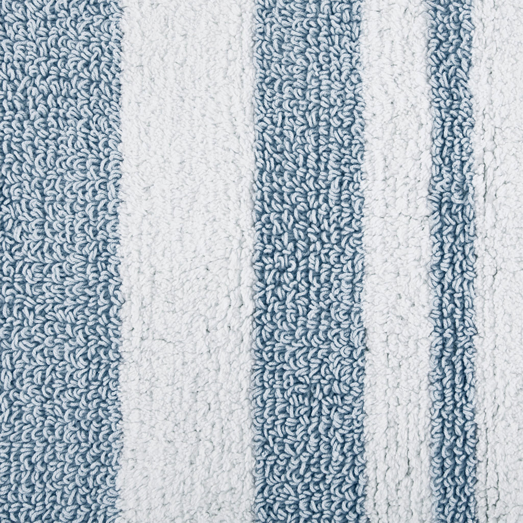 Reversible Bath Rug Blue Cotton