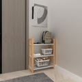 3 Tiers Storage Bookcase With Solid Wood Frame,White White Solid Wood Mdf