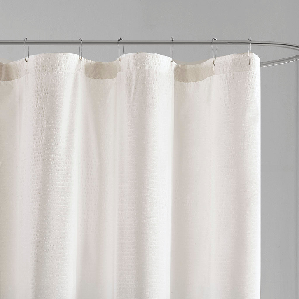 Ombre Printed Seersucker Shower Curtain Taupe Polyester