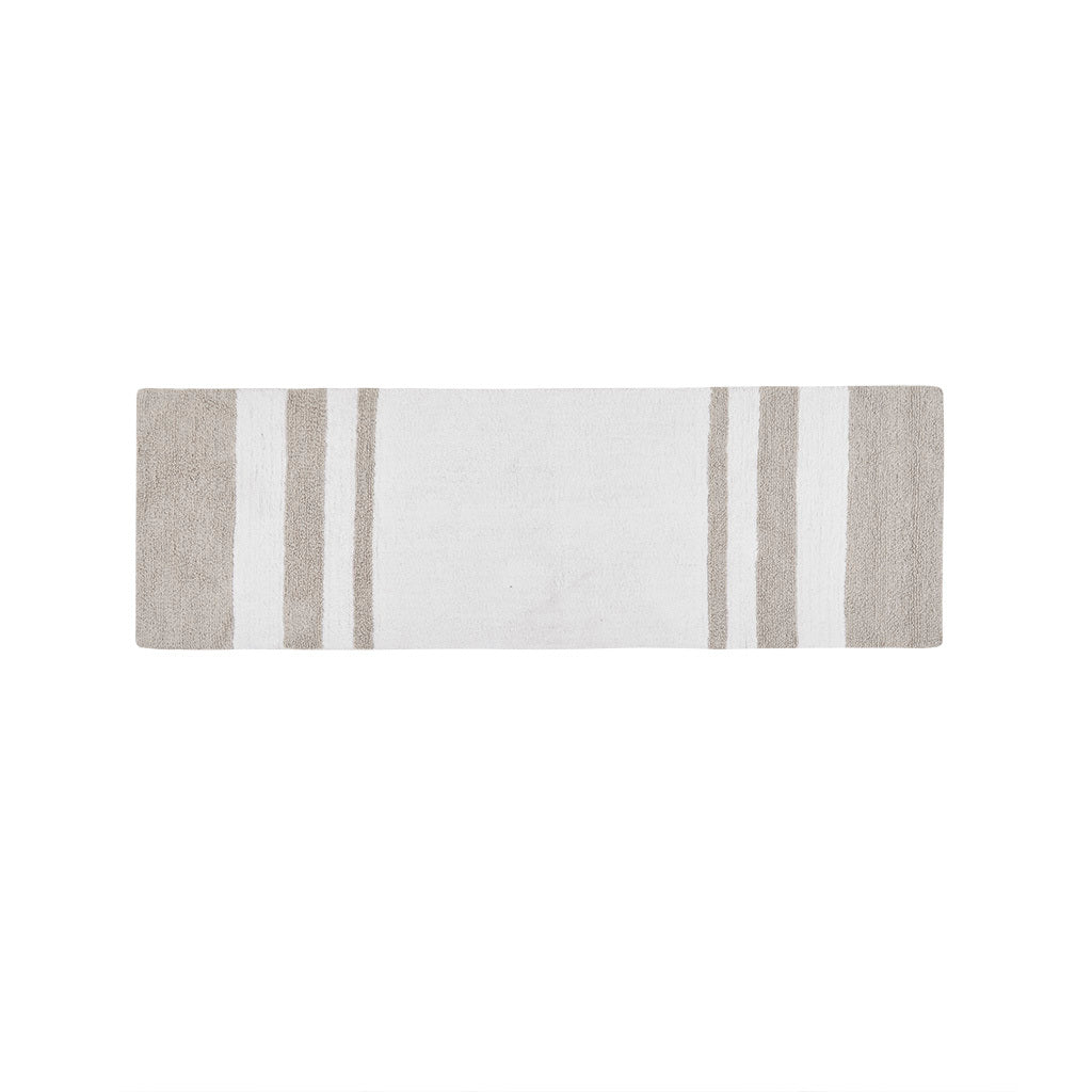 Reversible Bath Rug Taupe Cotton